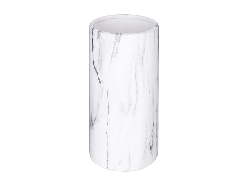 Vase Cylindrique Effet Marbre "Sao" 20cm Blanc