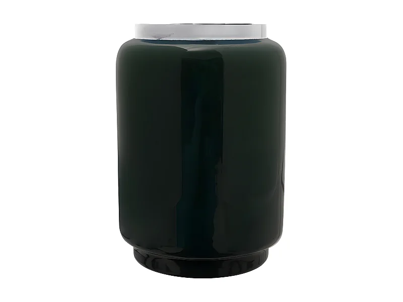 Vase en Fer Design "Ulte" 20cm Vert & Argent