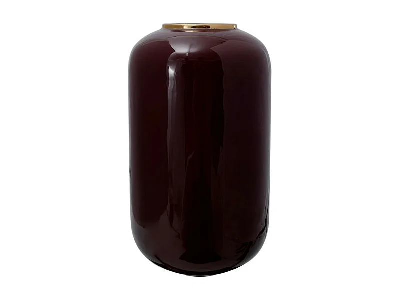 Vase Rond Déco "Somyu" 48cm Bordeaux & Or