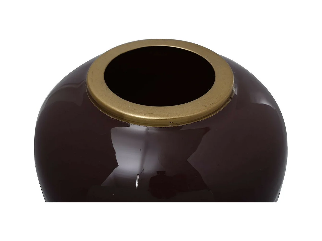 Vase Rond Déco "Somyu" 48cm Bordeaux & Or