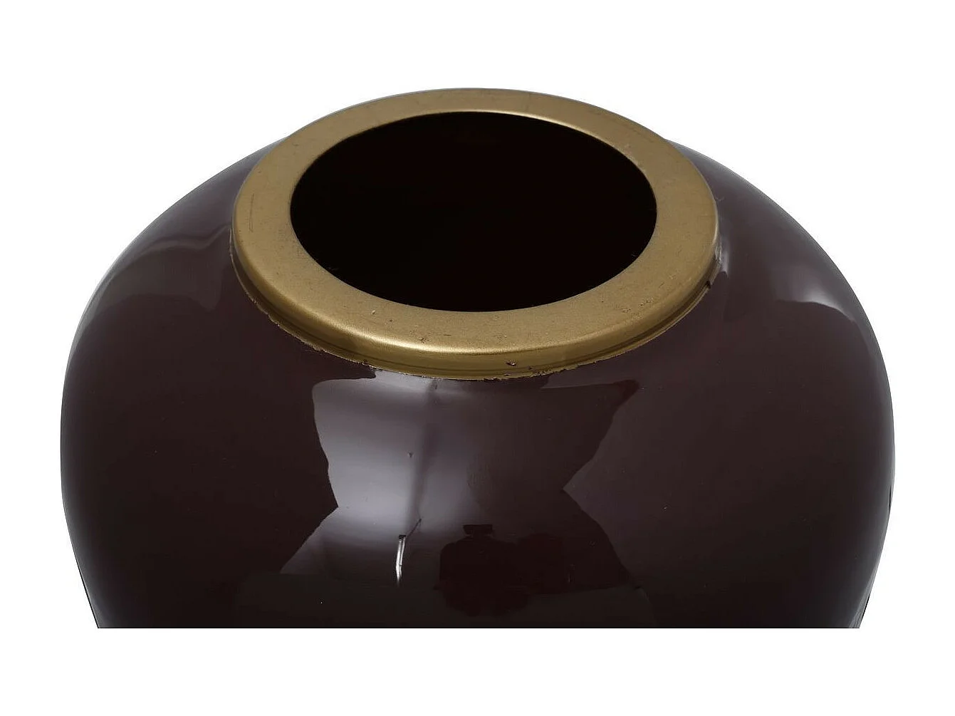 Vase Rond Déco "Somyu" 48cm Bordeaux & Or