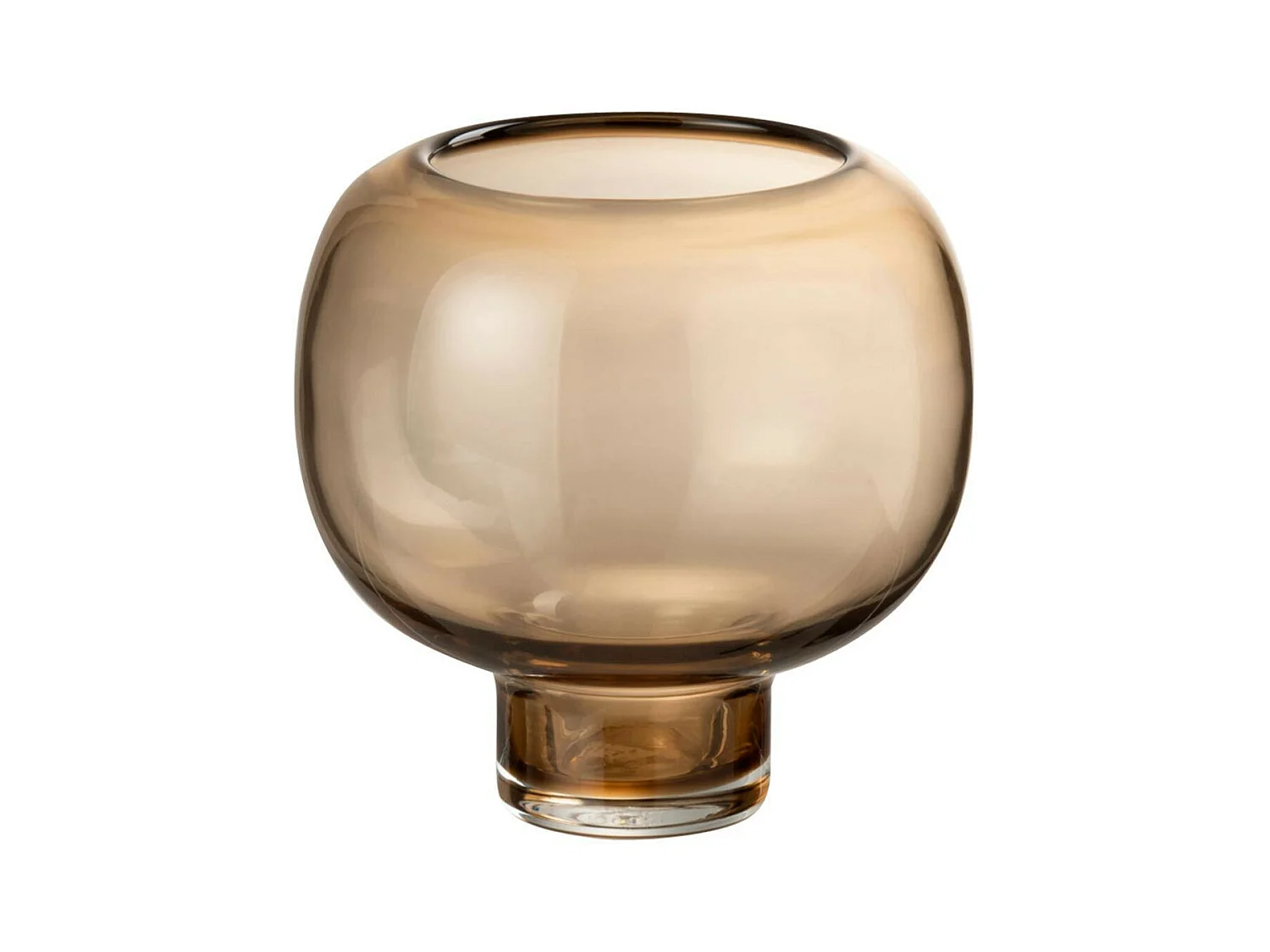 Vase Rond en Verre "Pied" 15cm Marron