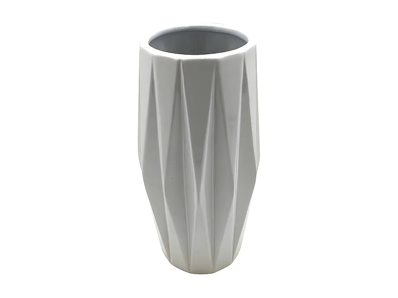 Vase Déco en Céramique "Origami" 24cm Blanc