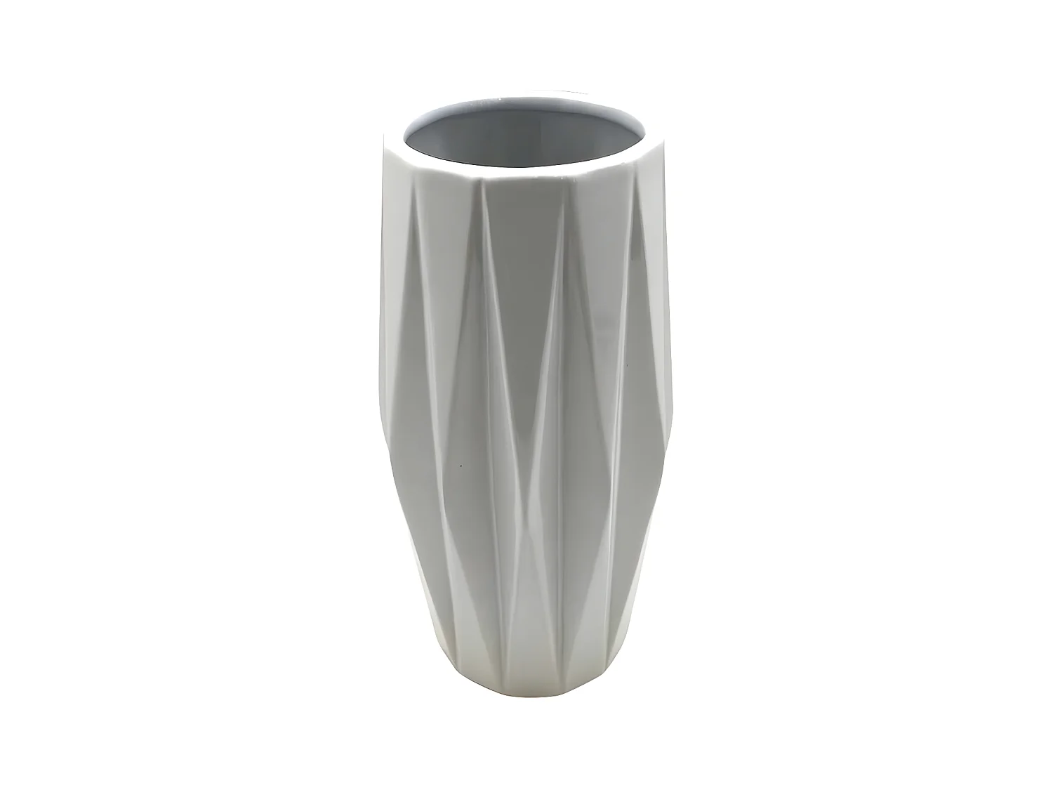 Vase Déco en Céramique "Origami" 24cm Blanc