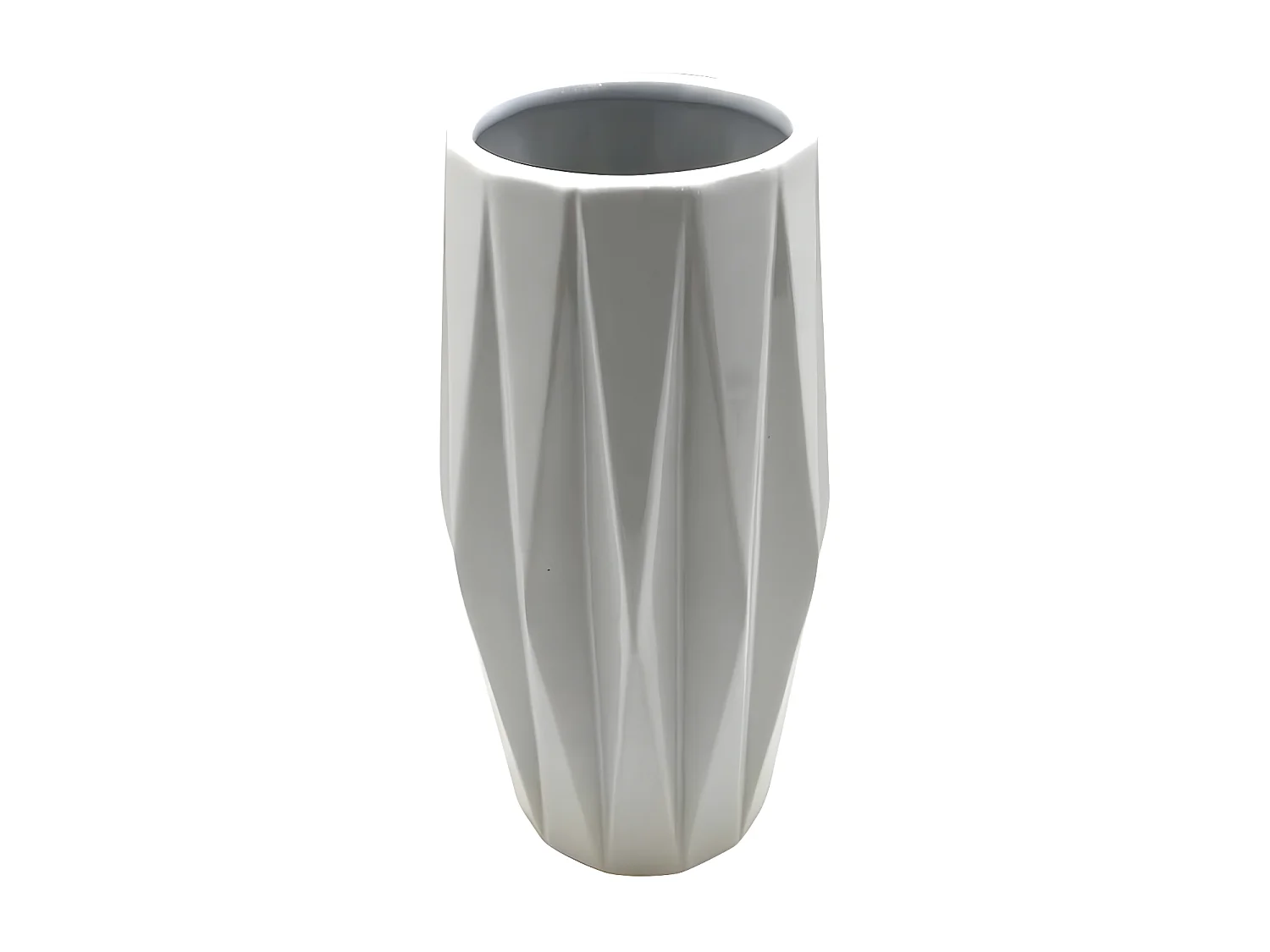Vase Déco en Céramique "Origami" 24cm Blanc