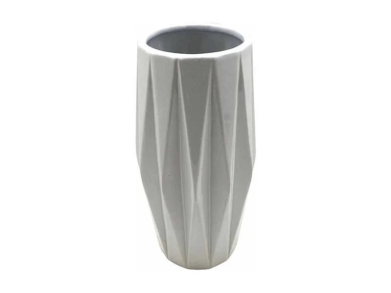 Vase Déco en Céramique "Origami" 24cm Blanc
