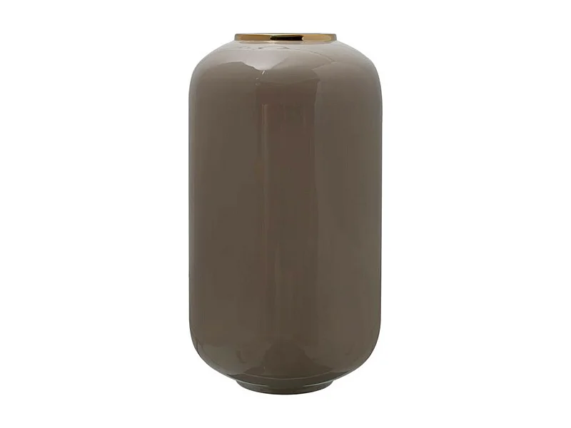 Vase Rond Déco "Somyu" 48cm Taupe & Or