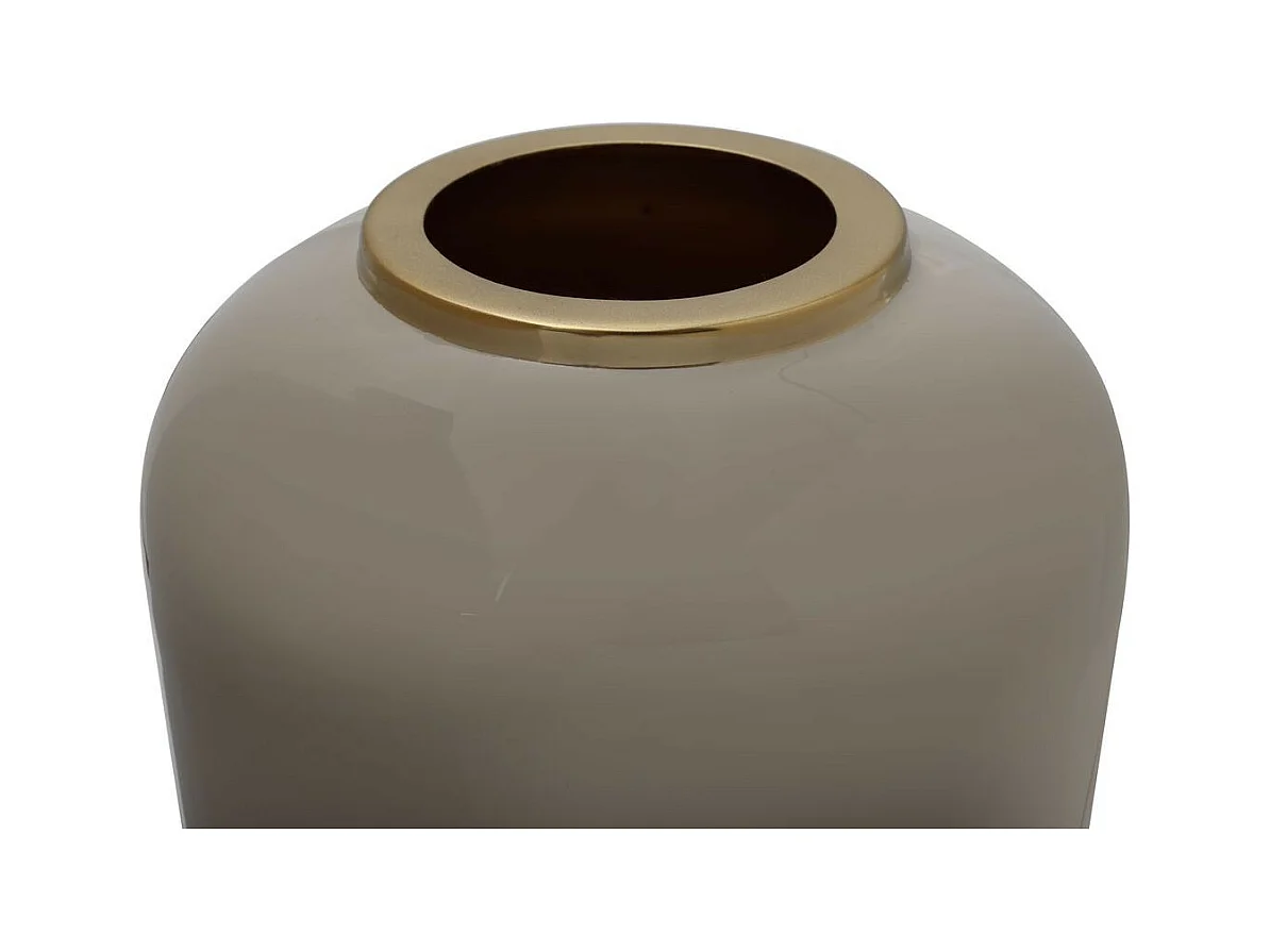 Vase Rond Déco "Somyu" 48cm Taupe & Or