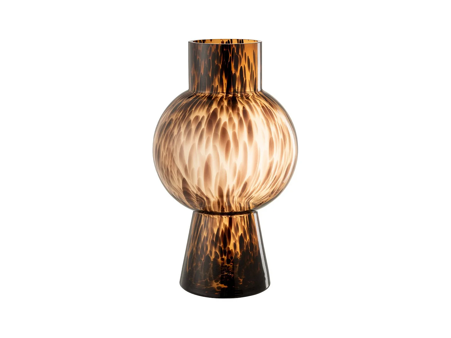Vase Boule en Verre Design "Poiso" 46cm Marron