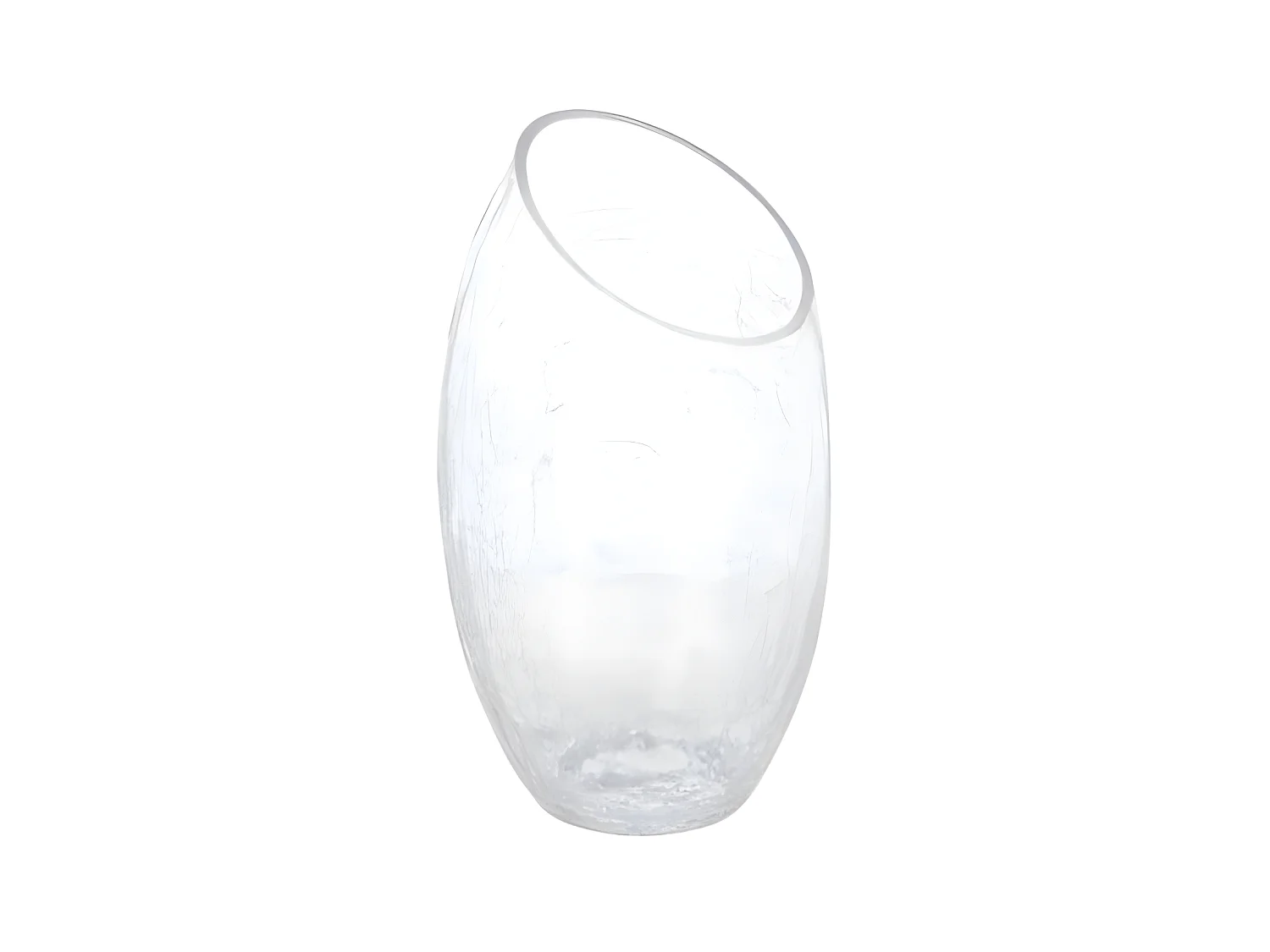Vase en Verre "Craquelé" 23cm Transparent