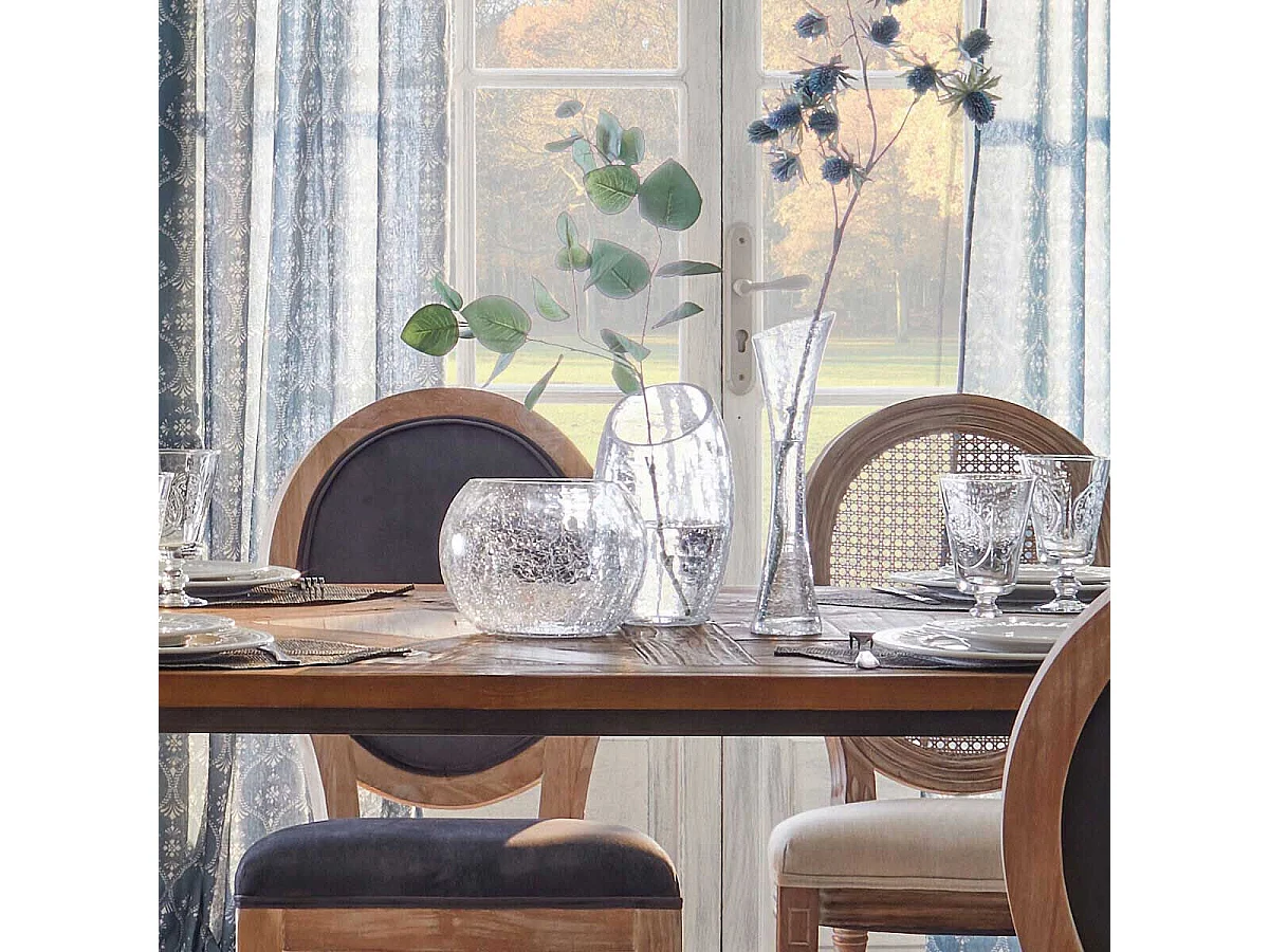 Vase en Verre "Craquelé" 23cm Transparent