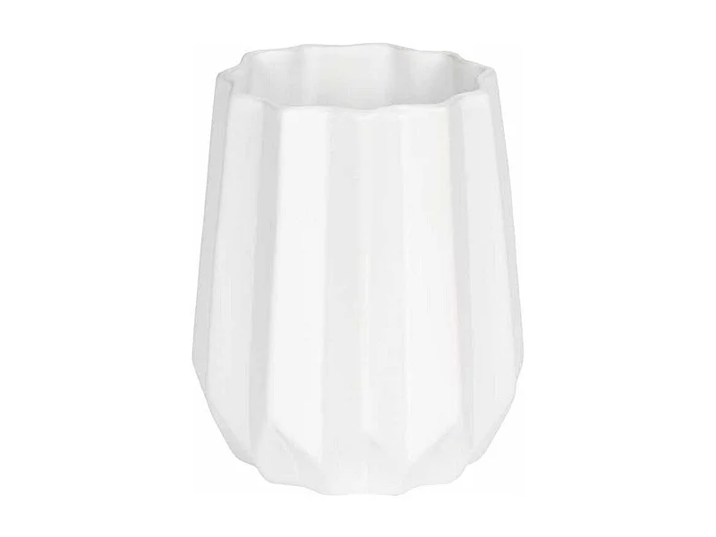 Vase Déco en Céramique "Origami" 15cm Blanc