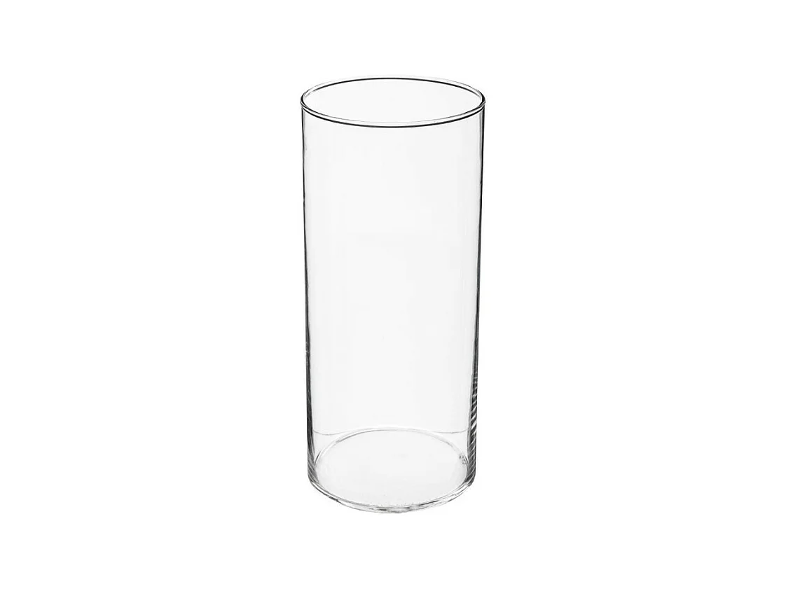 Vase Cylindrique en Verre 30cm Transparent