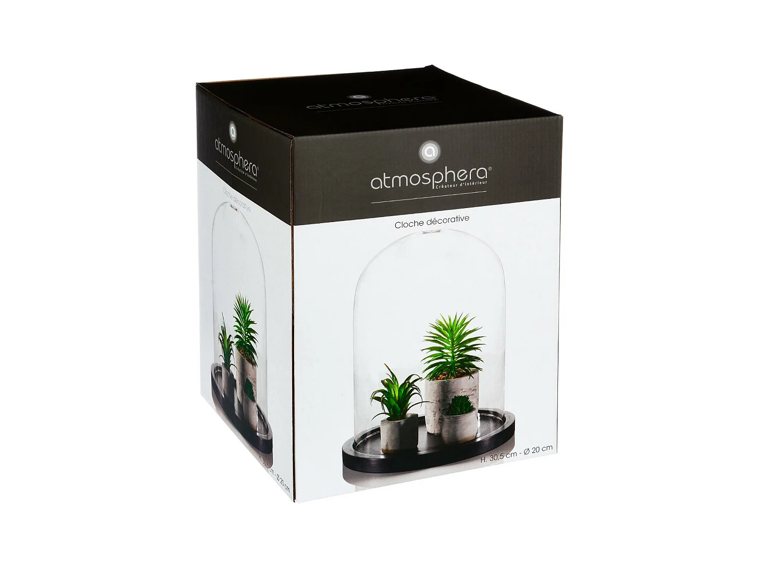 Cloche Décorative en Verre "Shine" 29cm Noir