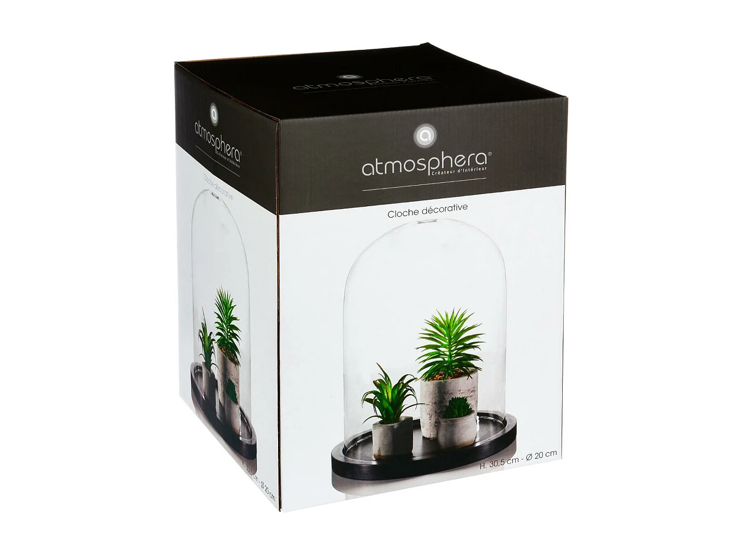 Cloche Décorative en Verre "Shine" 29cm Noir
