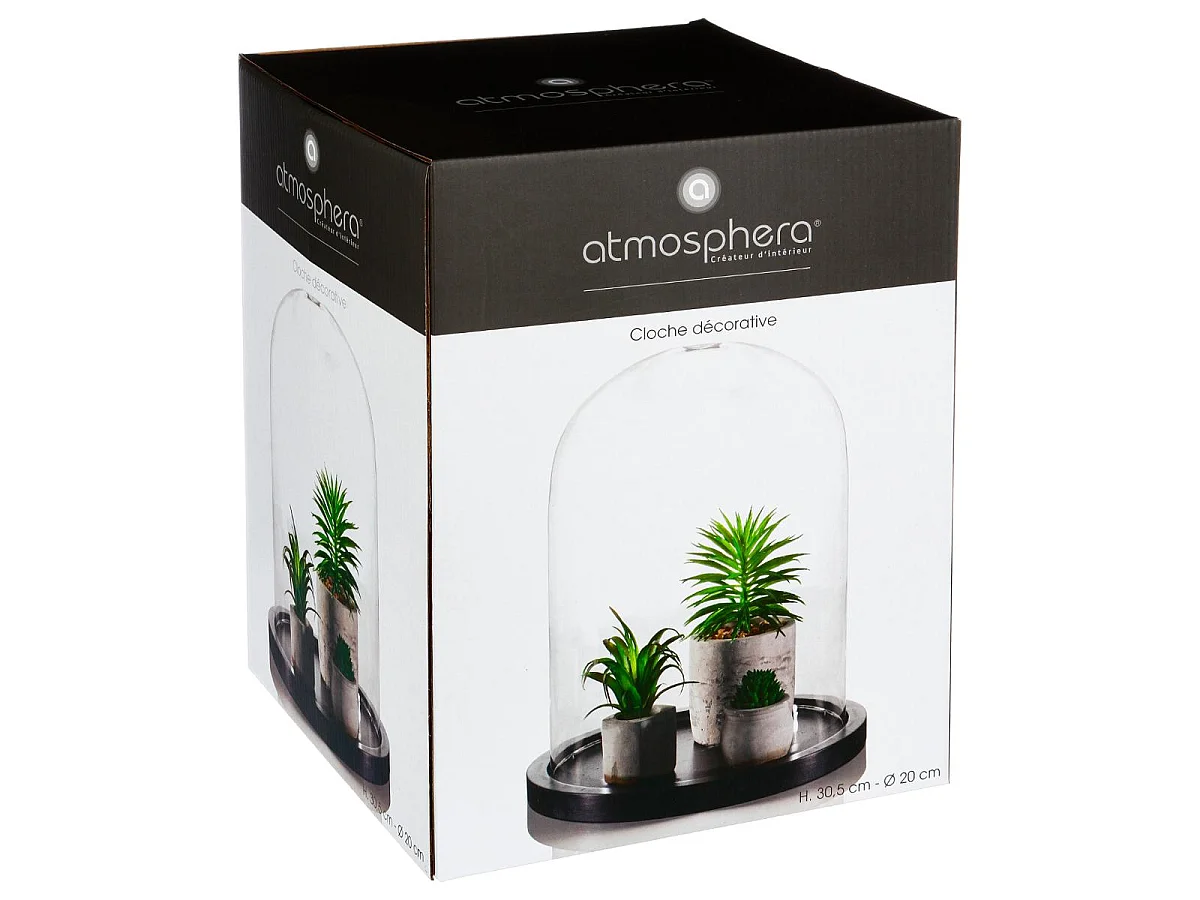 Cloche Décorative en Verre "Shine" 29cm Noir