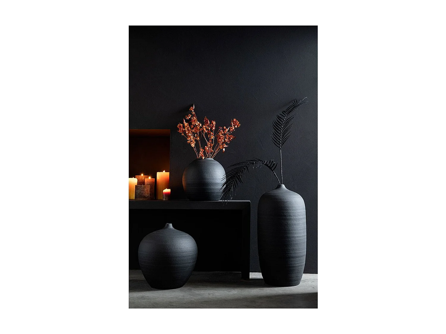 Vase Design en Ciment "Viktor" 58cm Noir