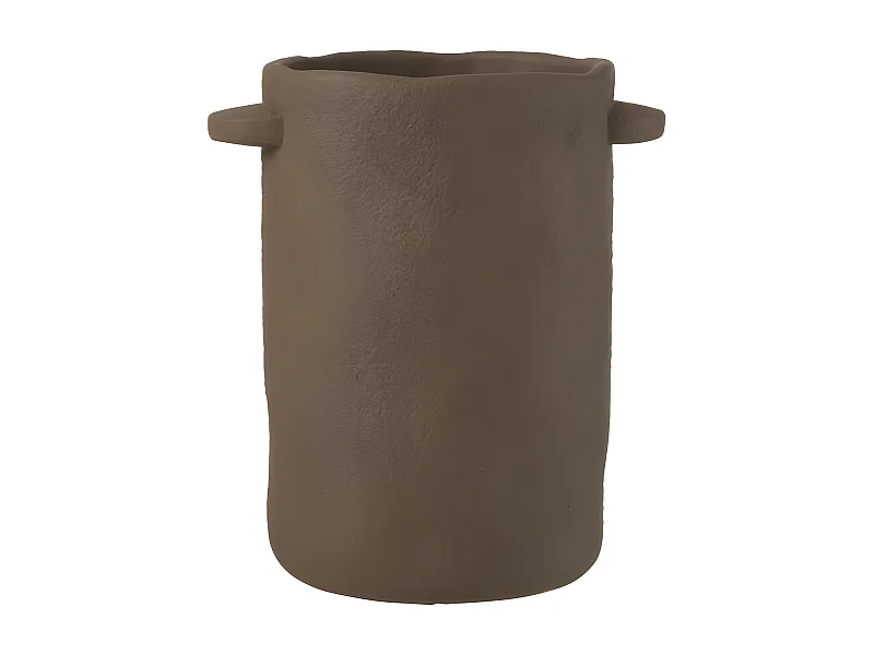 Vase Allongé en Ciment "Gustave" 30cm Marron Foncé