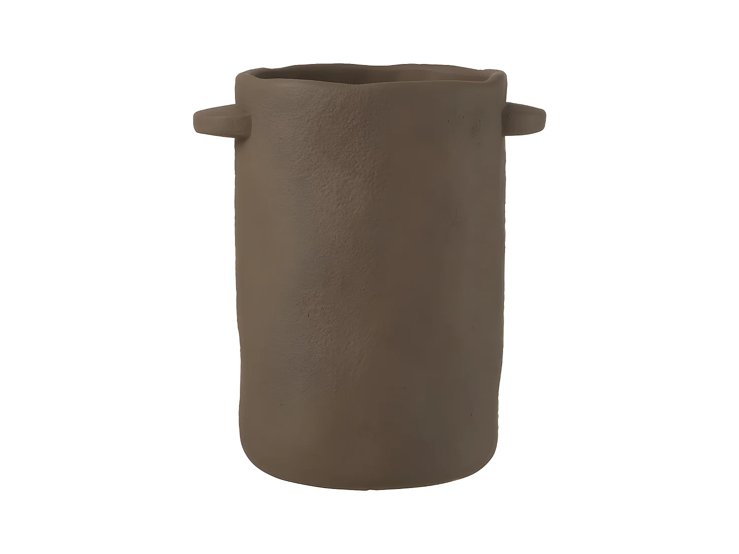 Maceta alargada de cemento marrón oscuro de 26x20x29cm