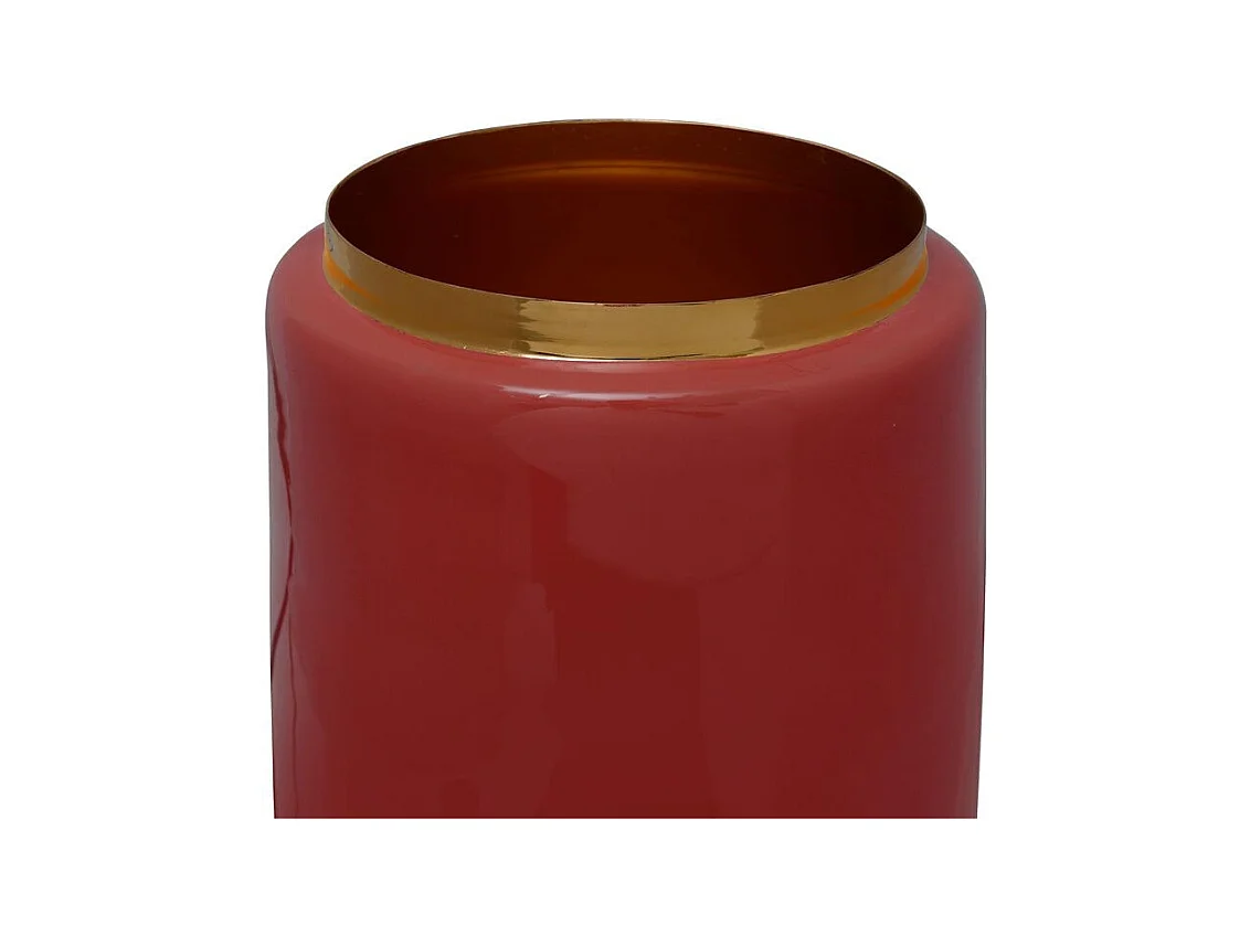 Vase Déco Rond "Uniqa" 30cm Corail & Or