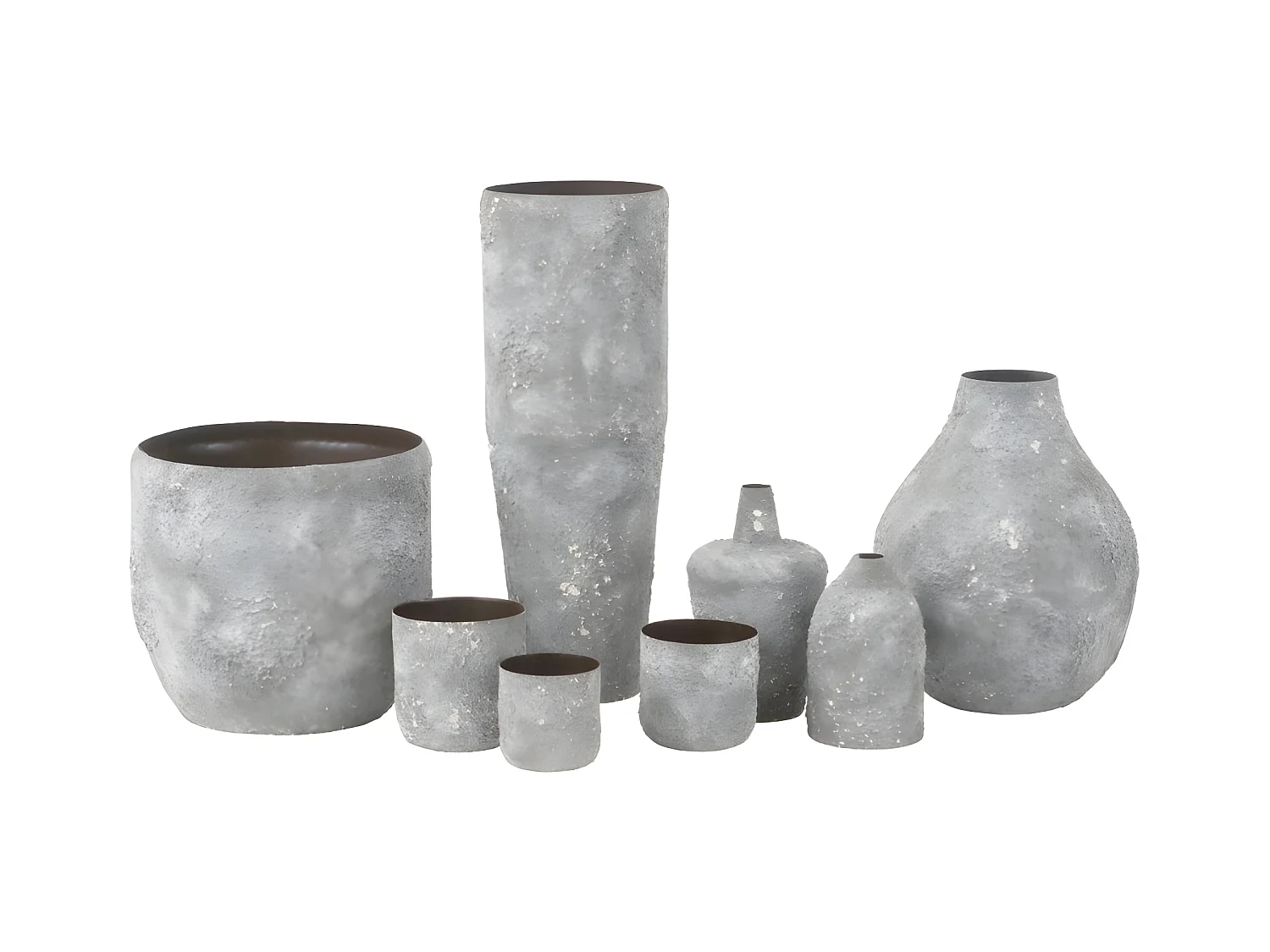 Vase Design en Métal "Effy" 39cm Gris