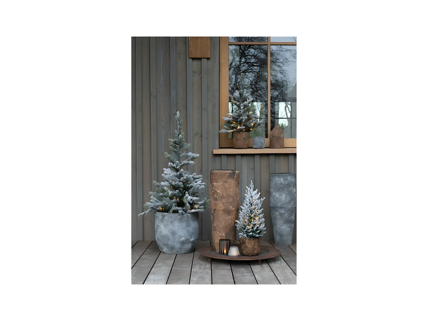 Vase Design en Métal "Effy" 39cm Gris