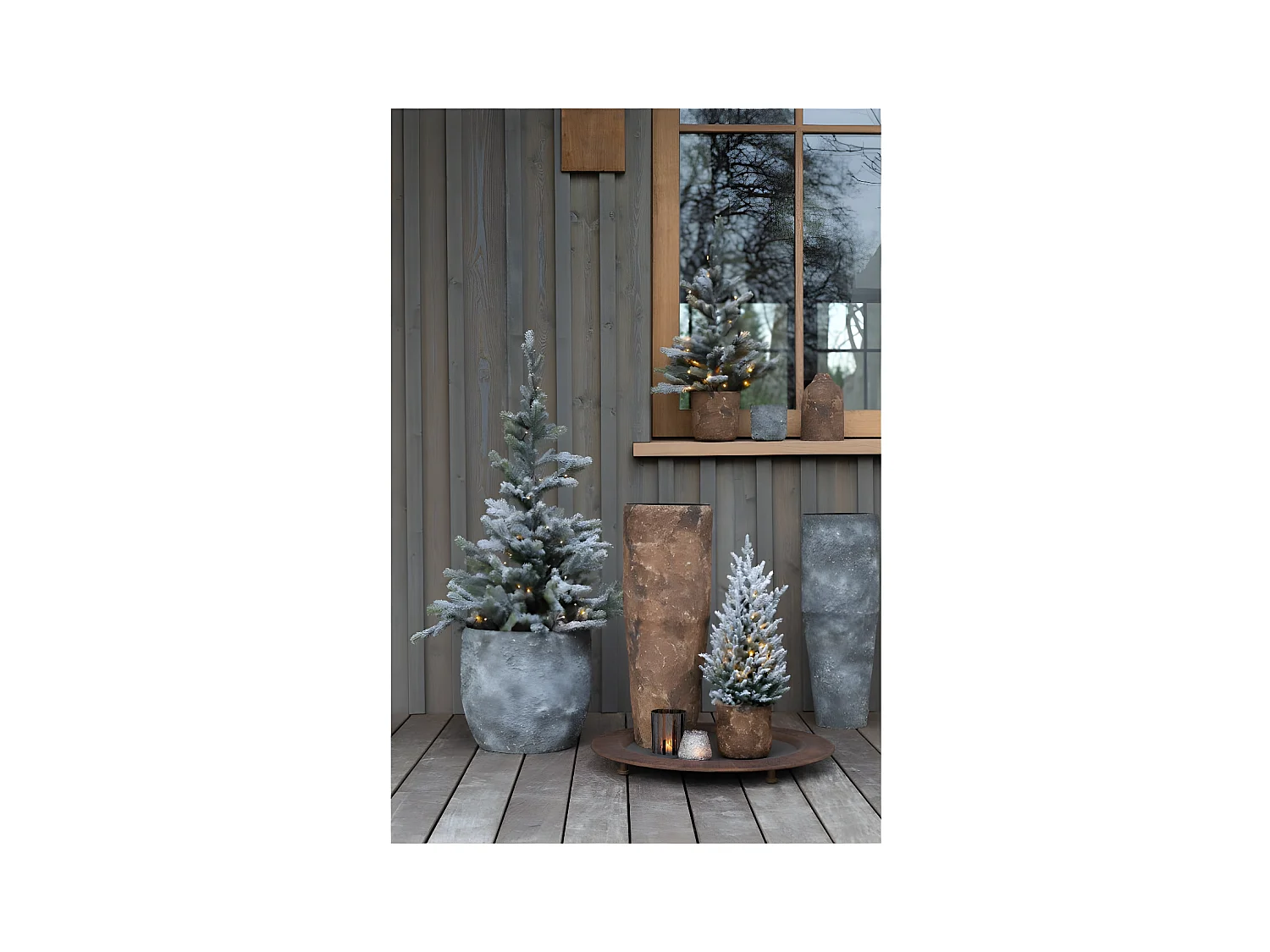 Vase Design en Métal "Effy" 39cm Gris