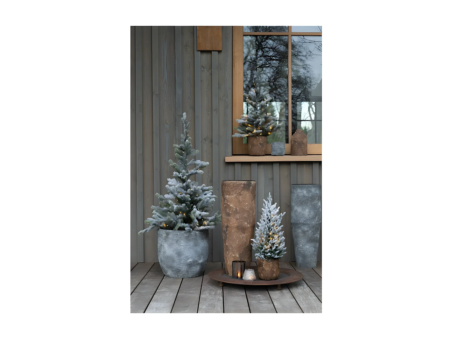 Vase Design en Métal "Effy" 39cm Gris