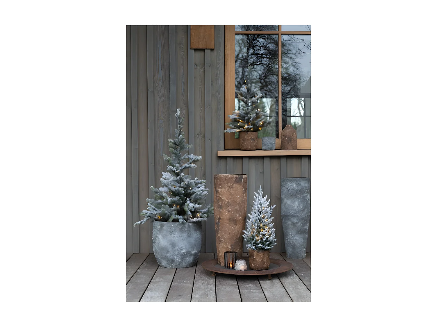 Vase Design en Métal "Effy" 39cm Gris