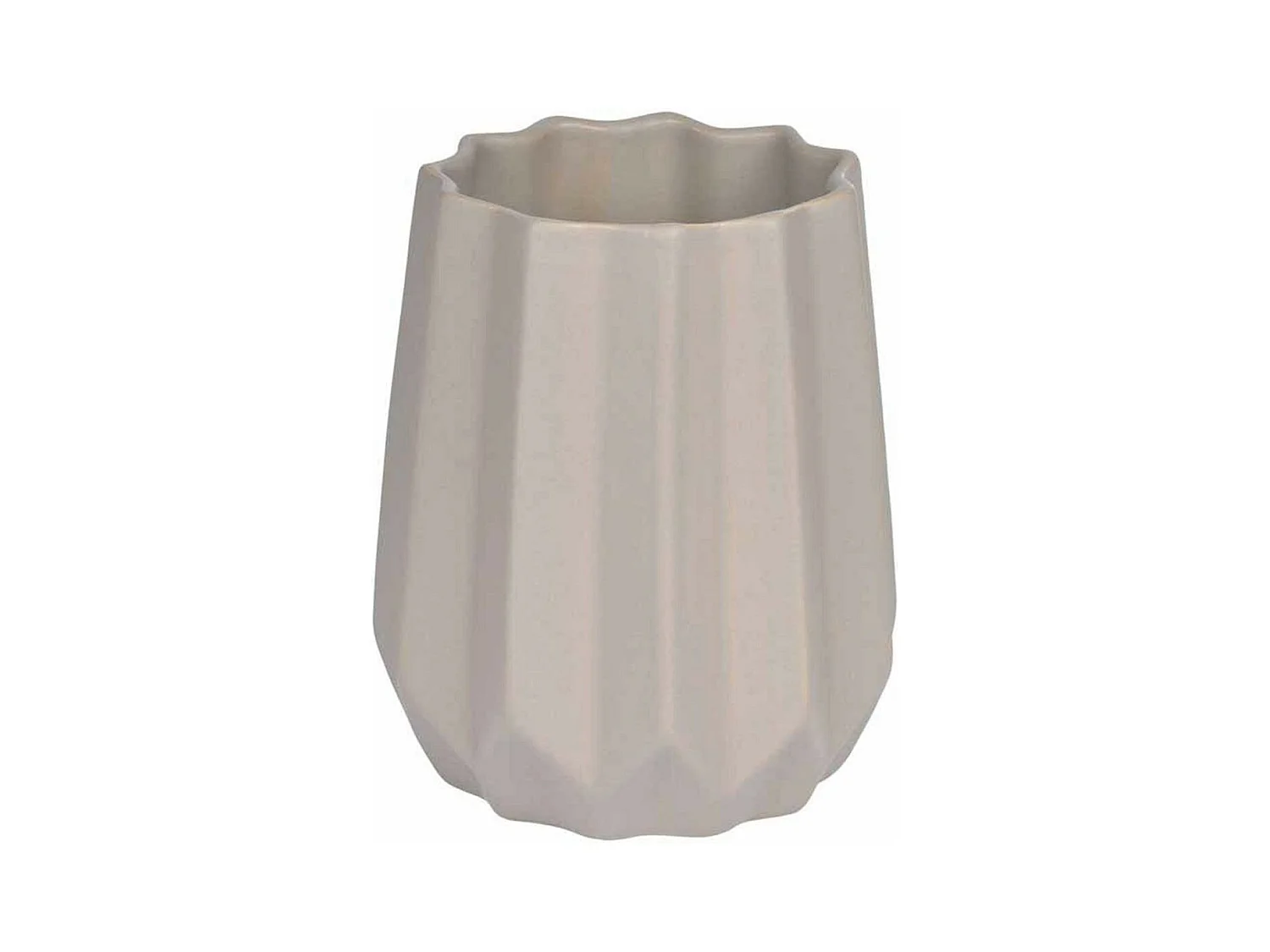 Vase Déco en Céramique "Origami" 15cm Taupe