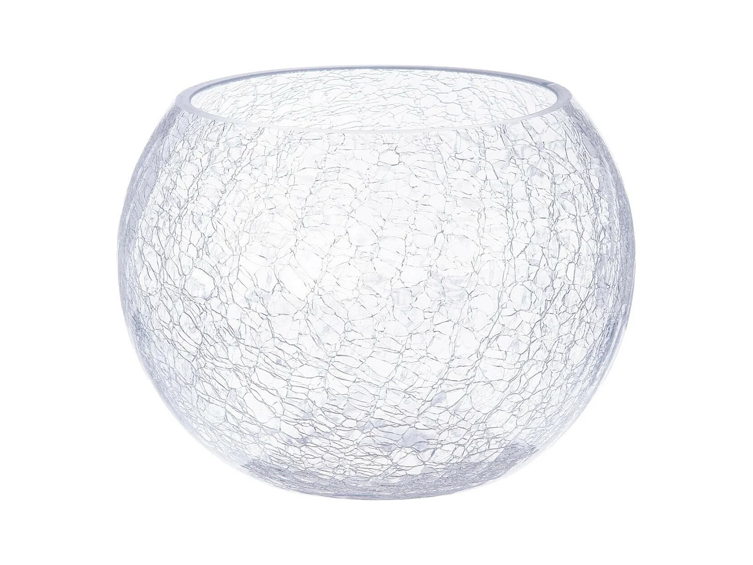 Vase Boule en Verre "Craquelé" 20cm Transparent