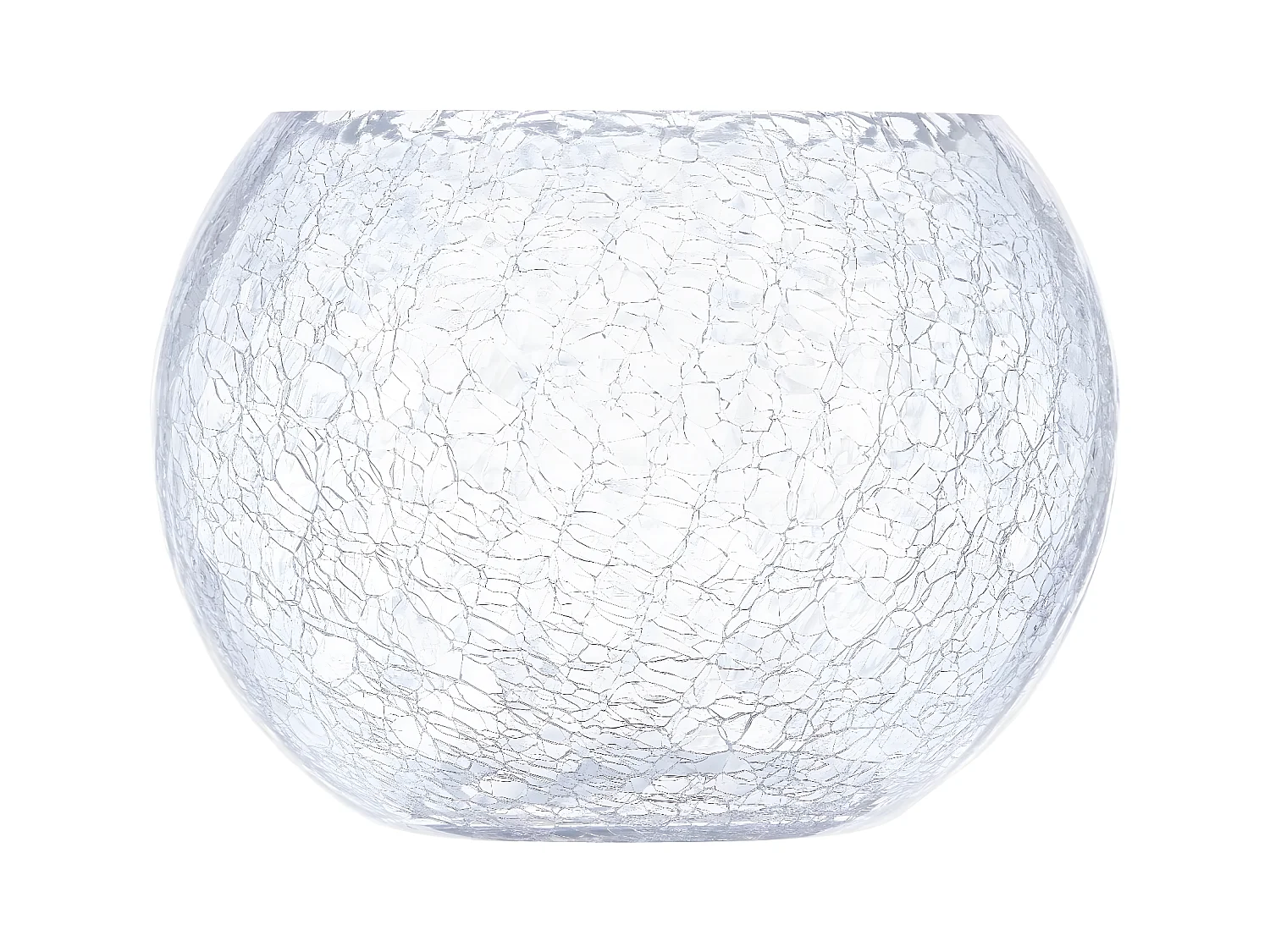 Vase Boule en Verre "Craquelé" 20cm Transparent