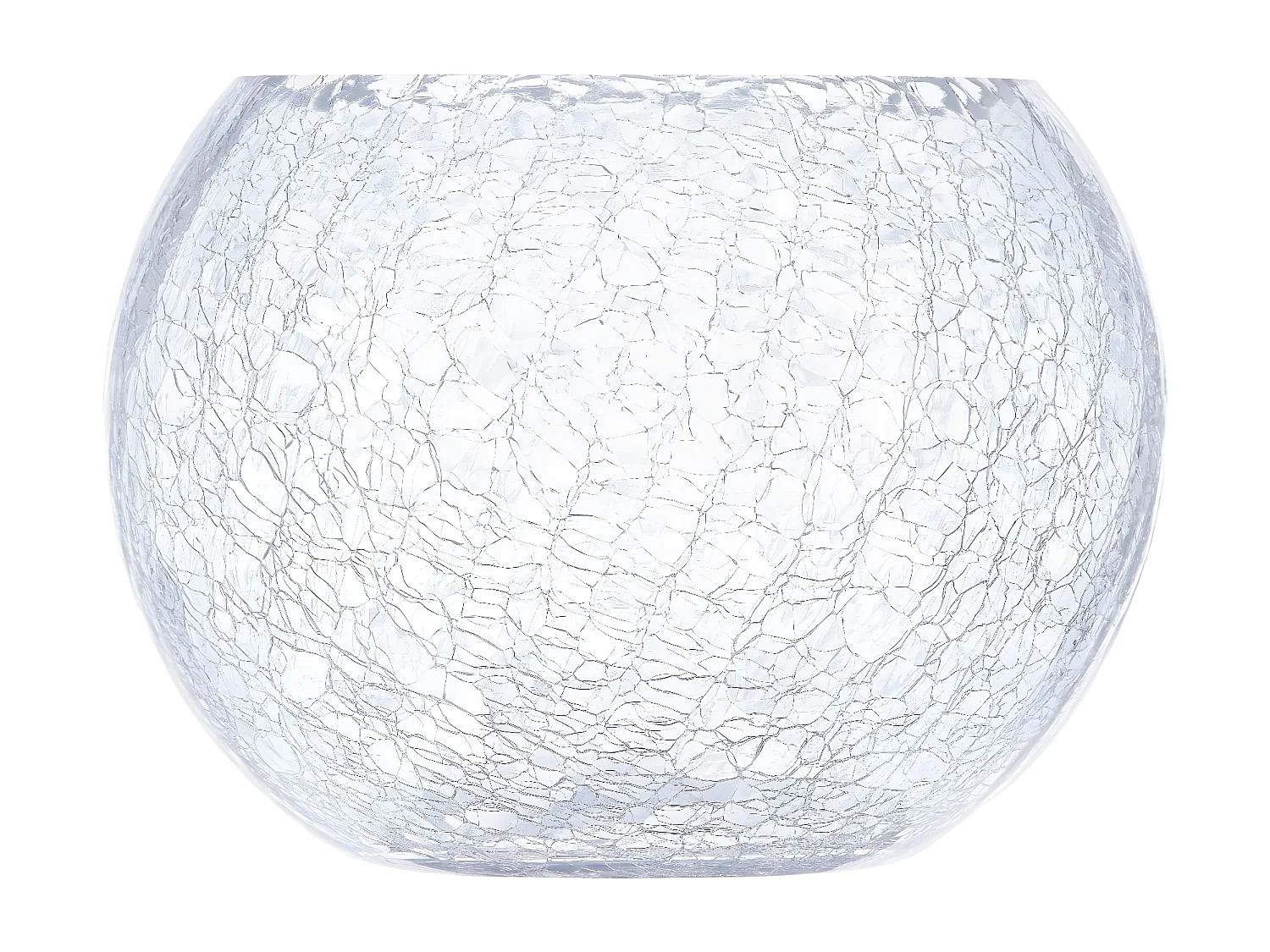 Vase Boule en Verre "Craquelé" 20cm Transparent