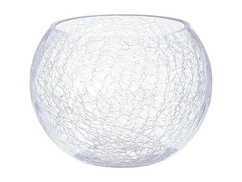 Vase Boule en Verre "Craquelé" 20cm Transparent