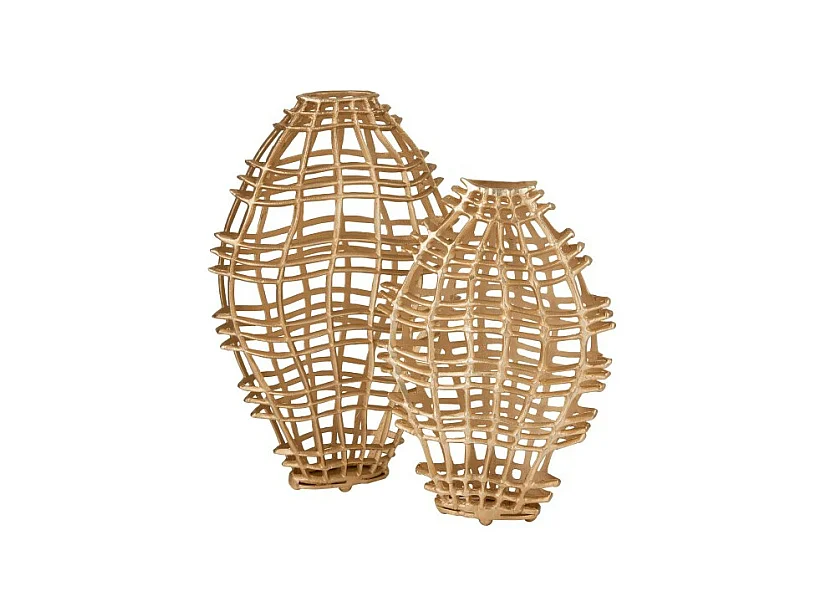 Jarrón decorativo de aluminio dorado 52x21.5x82 cm