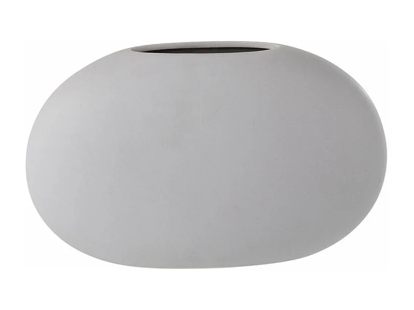 Jarrón ovalado de cerámica color malva de 27x17x10 cm