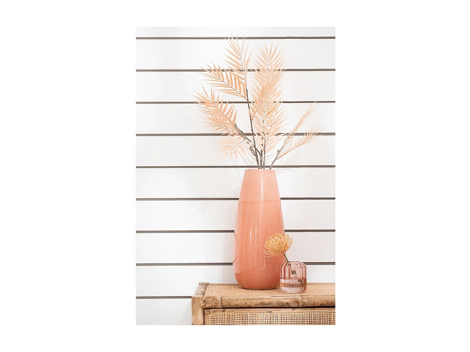 Vase en Céramique Design "Uni Rond" 48cm Orange