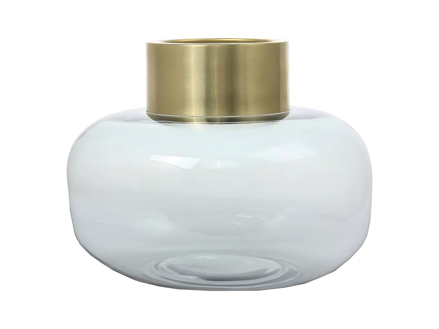 Vase Design en Verre "Saigon" 23cm Gris & Or