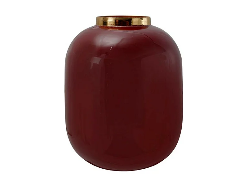 Vase Rond Déco "Nyvo" 20cm Prune & Or