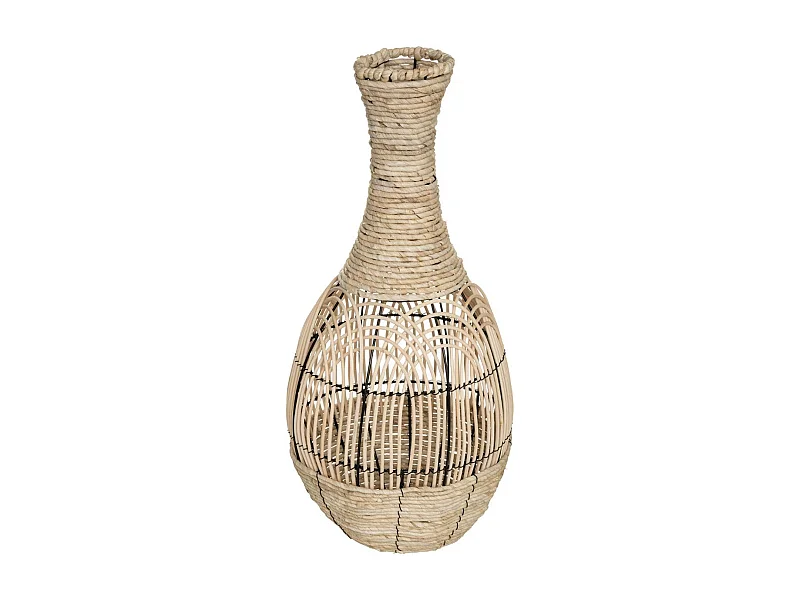 Vase Déco en Rotin "Idylle Folk" 63cm Naturel