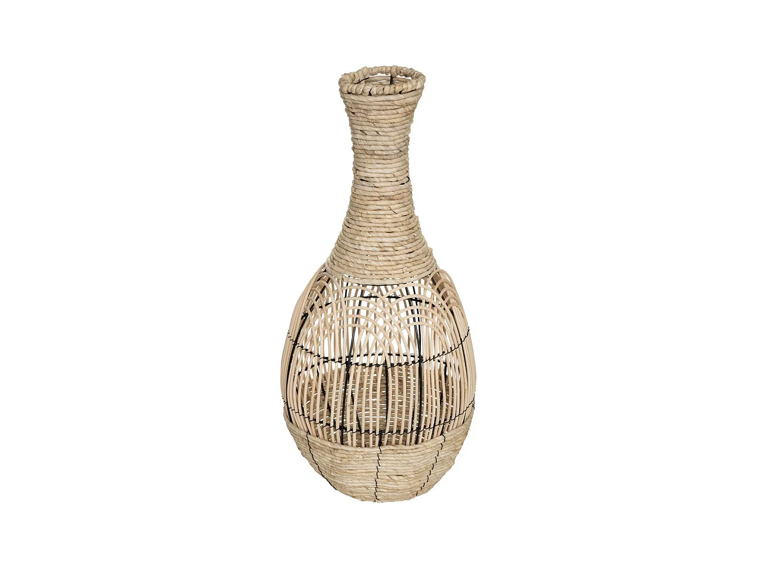Vase Déco en Rotin "Idylle Folk" 63cm Naturel