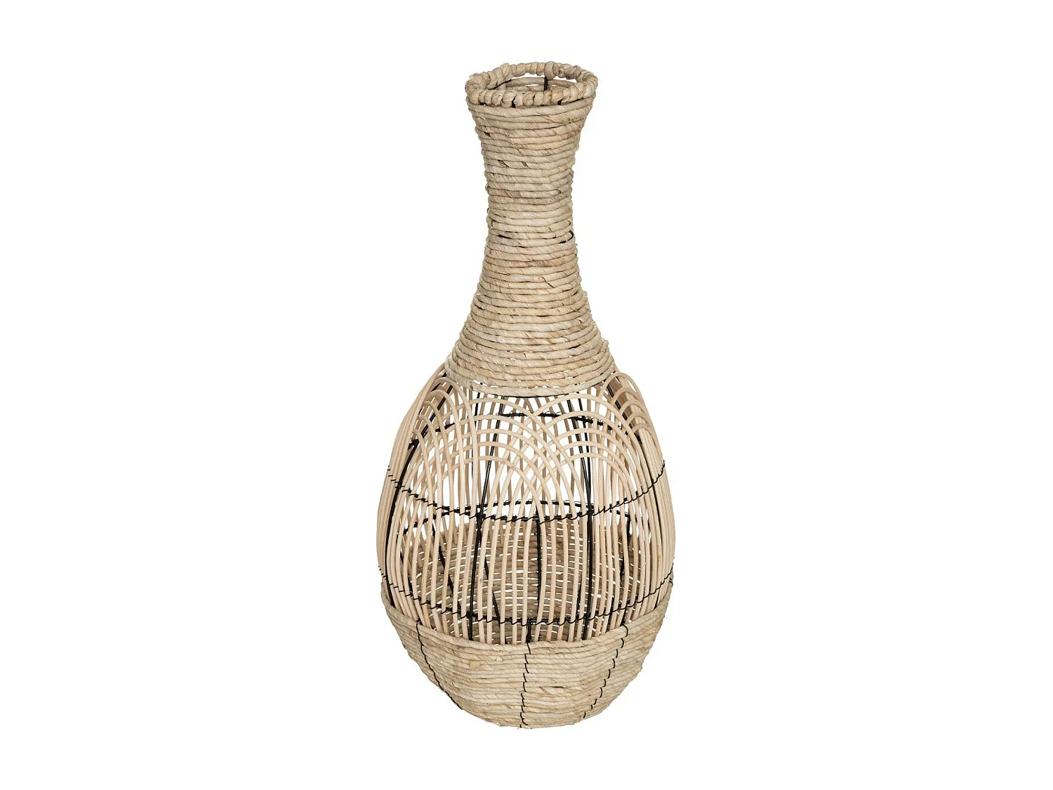 Vase Déco en Rotin "Idylle Folk" 63cm Naturel