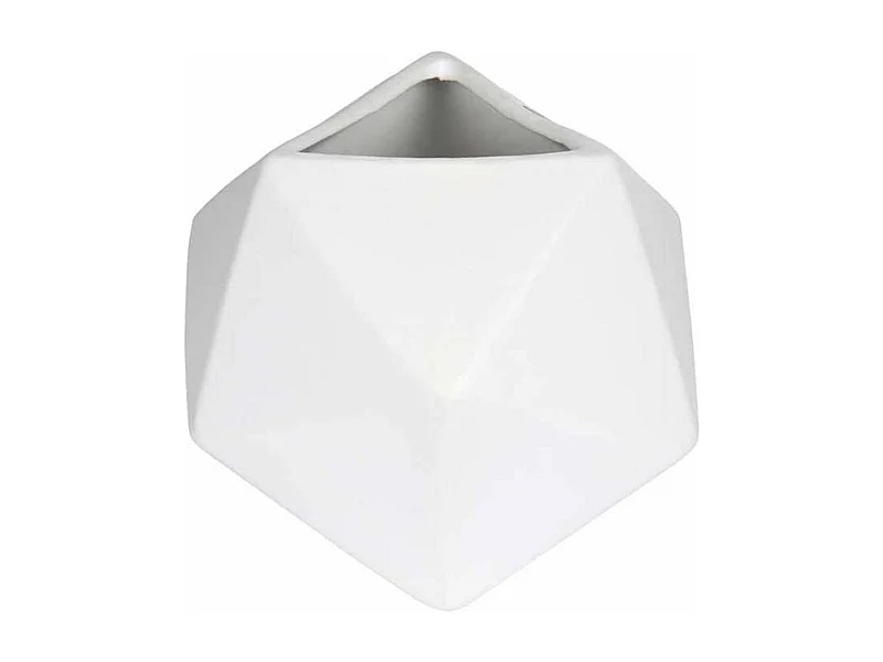 Vase Déco en Céramique "Geometrik" 15cm Blanc