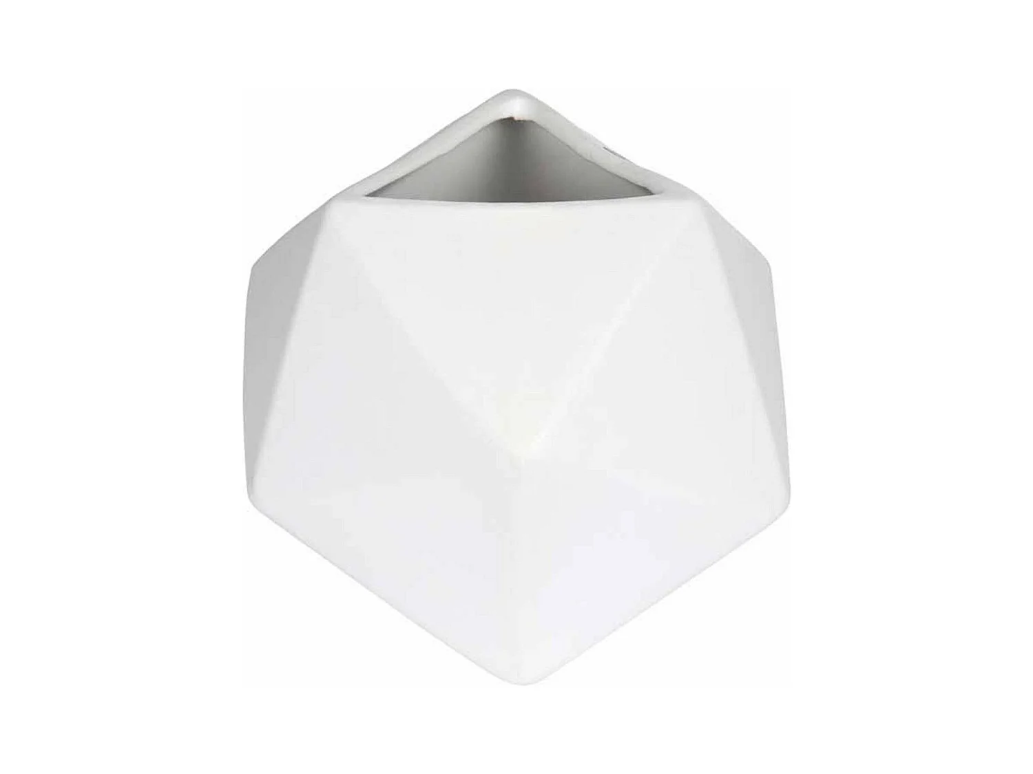 Vase Déco en Céramique "Geometrik" 15cm Blanc