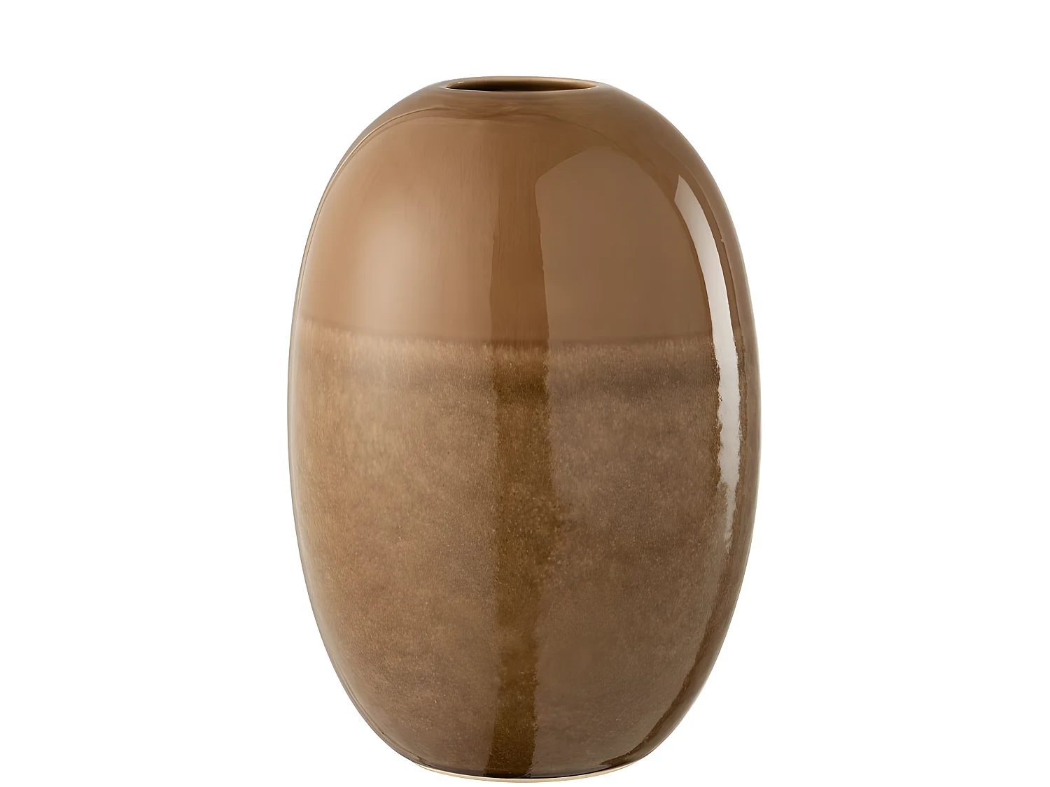 Vaso ovale in ceramica marrone 21x21x30 cm