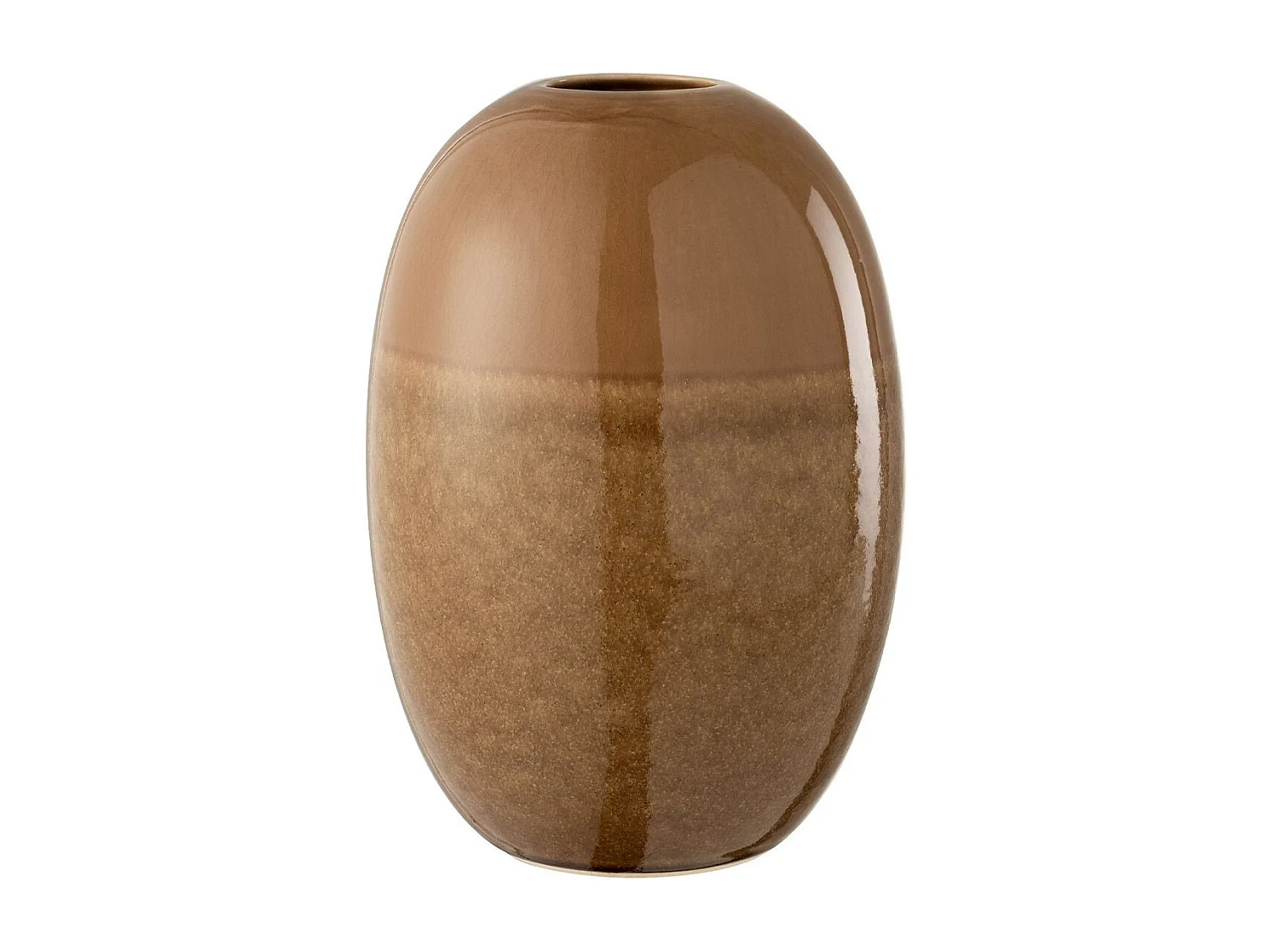 Vaso ovale in ceramica marrone 21x21x30 cm