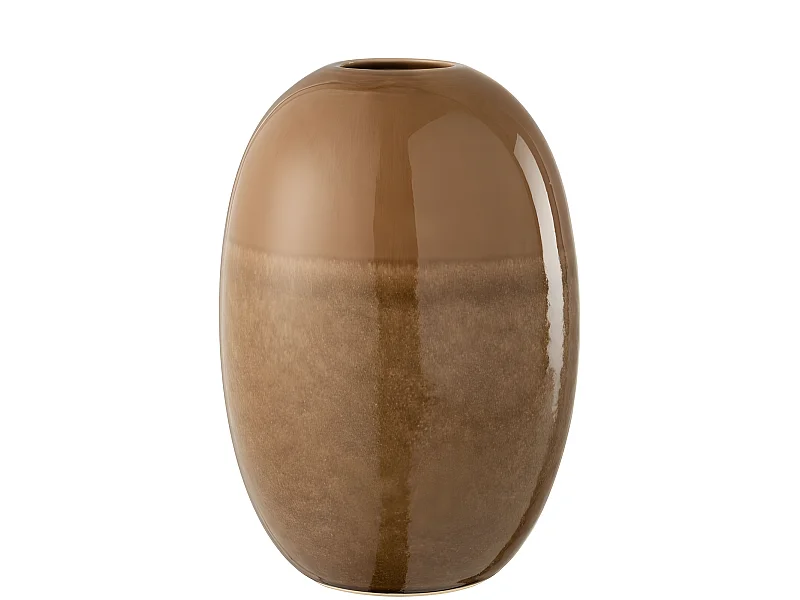 Vaso ovale in ceramica marrone 21x21x30 cm