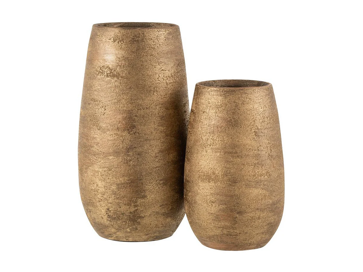 Vase Déco "Irrégulier Rugueux" 41cm Or