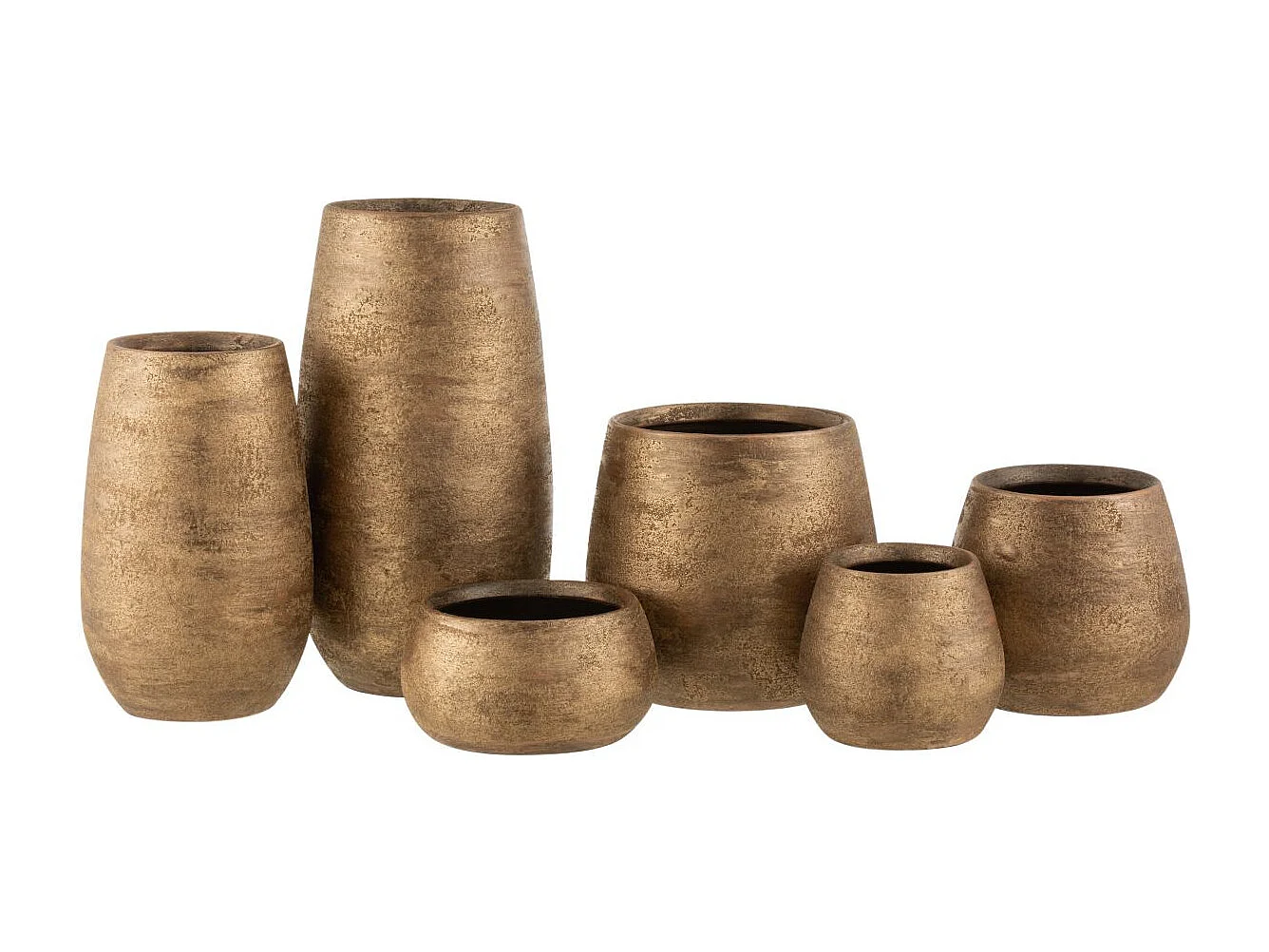 Vase Déco "Irrégulier Rugueux" 41cm Or