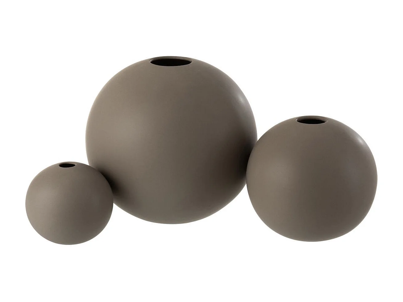 Vase Boule en Grès "Robby" 18cm Gris Foncé